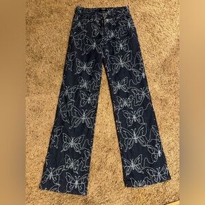 Jaded London Butterfly Embroidered Jeans – No Size Tag (See Measurements) – XS